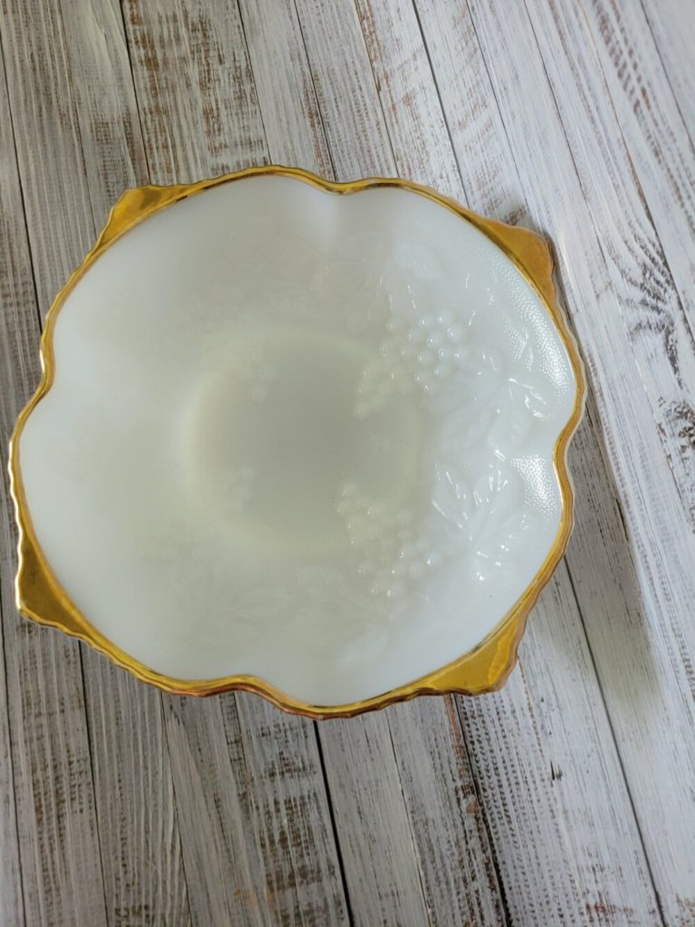 Vintage Fire King Milk Glass Serving Bowl